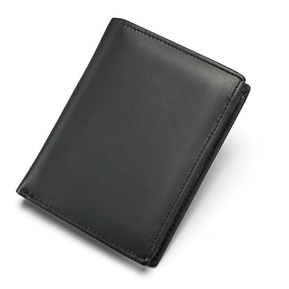 Slim Minimalist Leather Card Holder Wallet – RFID-Blocking with Zipper Coin Pocket
