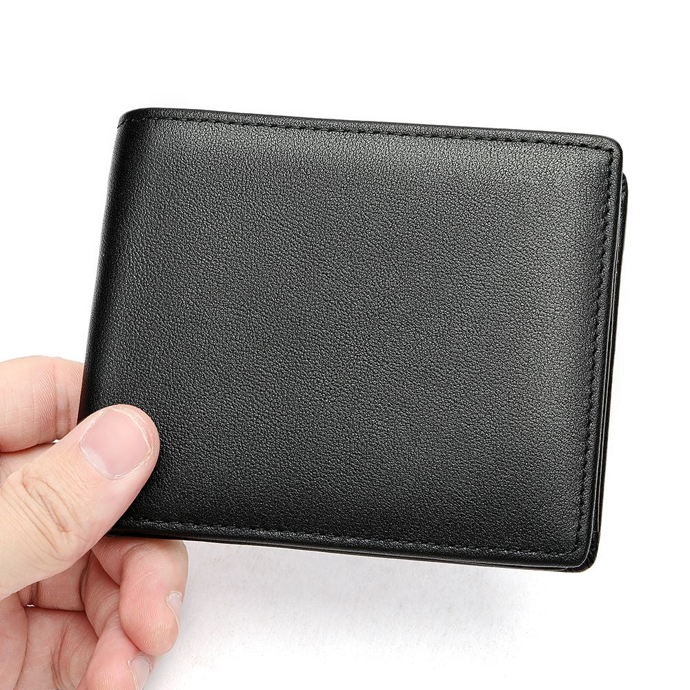 Vintage Men’s Short Bifold Wallet in Cow Leather – Slim Design