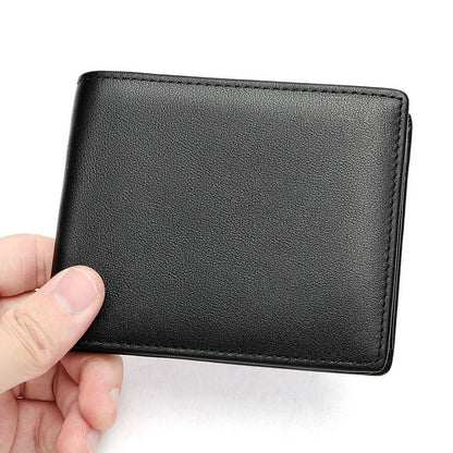 Vintage Men’s Short Bifold Wallet in Cow Leather – Slim Design