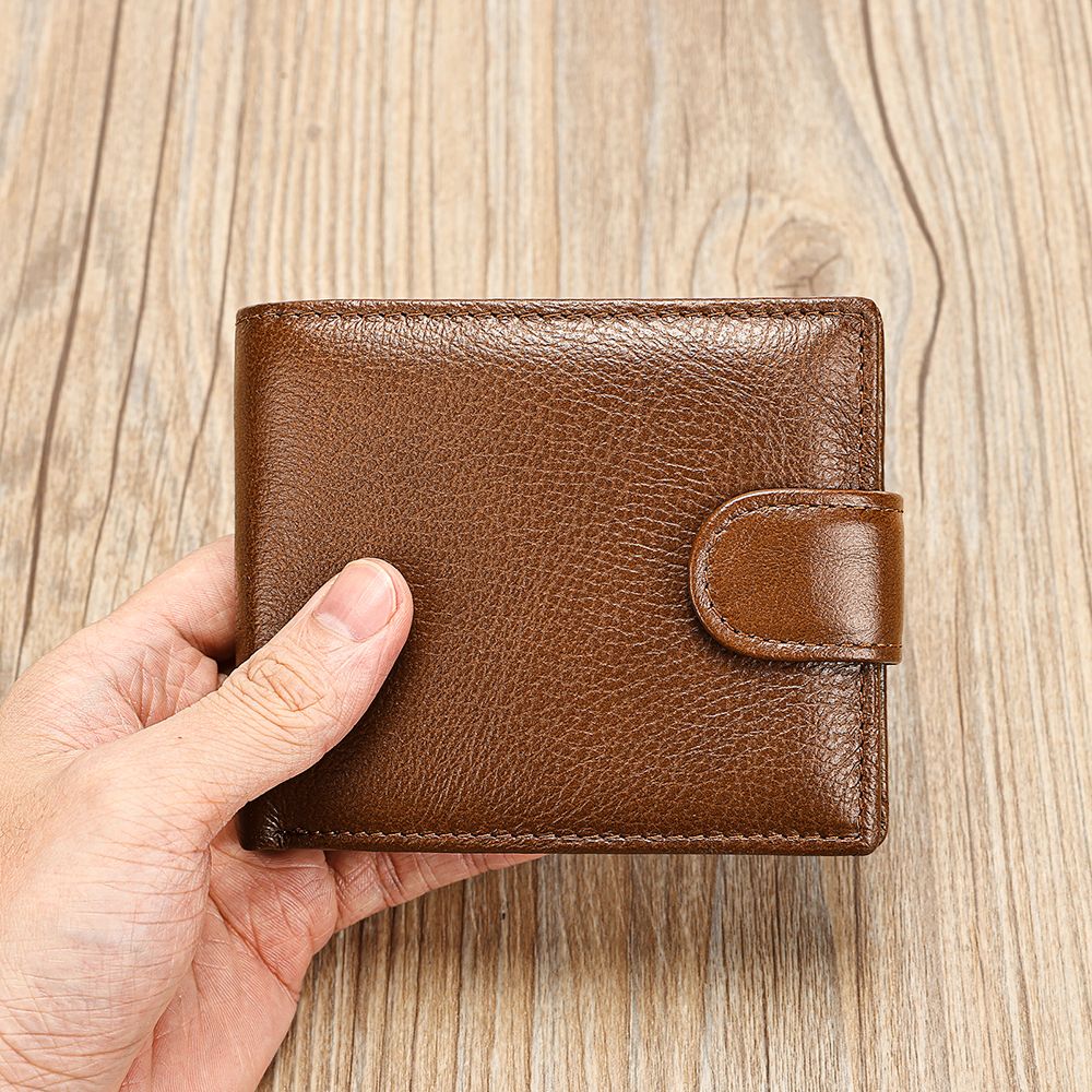 Men’s Leather Wallet with Front Coin Pocket & ID Window – Slim Bifold Style