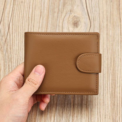 Men’s Leather Wallet with Front Coin Pocket & ID Window – Slim Bifold Style