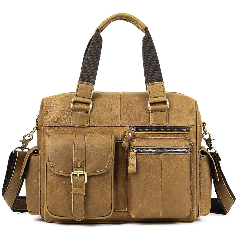 Crazy Horse Cow Leather Travel Duffel – Men’s Vintage Weekend Bag