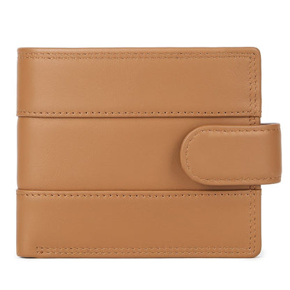 Designer Men’s Bifold Short Wallet with Front Coin Pocket – Slim Genuine Leather Purse