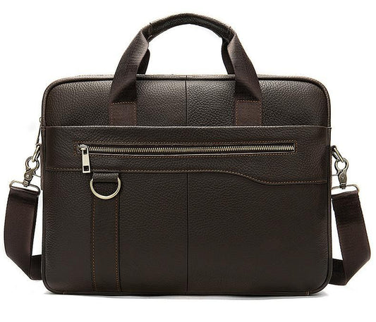 Genuine Leather Retro Briefcase – Men’s Office Shoulder Bag, Business Messenger Bag for Laptop & Documents