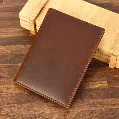 Crazy Horse Genuine Leather RFID Bifold Wallet – Vintage Travel & Passport Holder