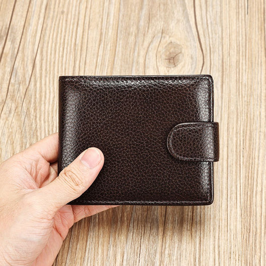 Men’s Leather Wallet with Front Coin Pocket & ID Window – Slim Bifold Style
