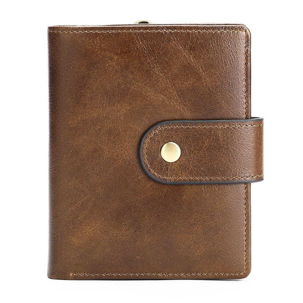 RFID Anti-Theft Cow Leather Trifold Wallet – Slim Men’s Smart RFID-Blocking Purse