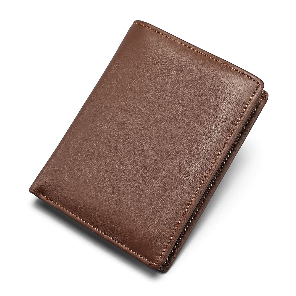 Slim Minimalist Leather Card Holder Wallet – RFID-Blocking with Zipper Coin Pocket