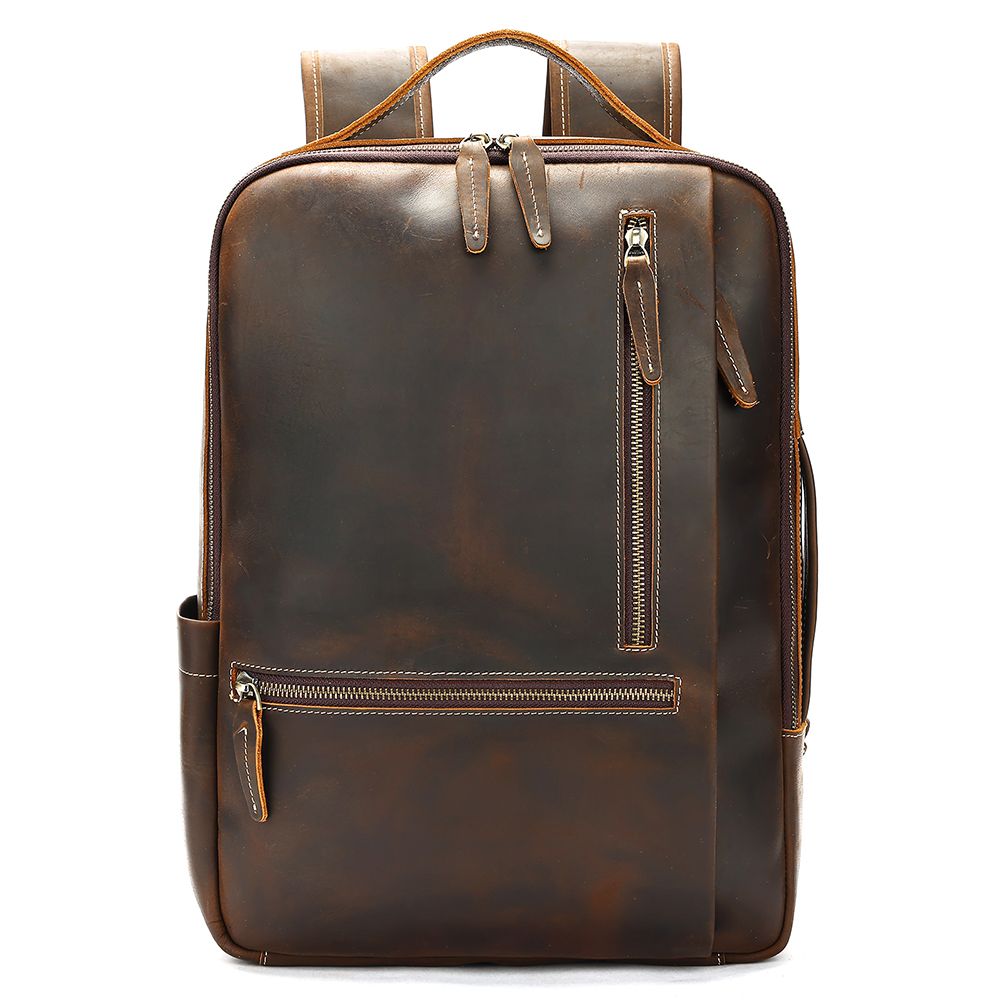Urbanex Full Grain Cow Leather Travel Backpack – Waterproof, Large-Capacity Laptop Rucksack