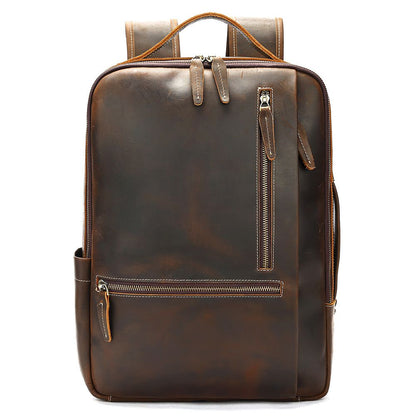 Urbanex Full Grain Cow Leather Travel Backpack – Waterproof, Large-Capacity Laptop Rucksack
