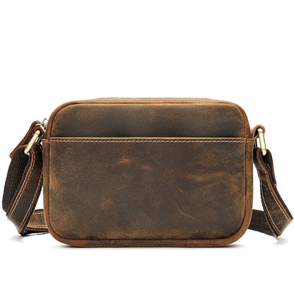 Vintage Crazy Horse Cow Leather Crossbody Sling – Men’s Chest & Travel Bag