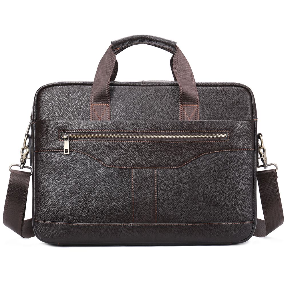 Men’s Genuine Leather Briefcase – Waterproof Laptop Handbag, Shoulder Bag & Business Messenger Bag