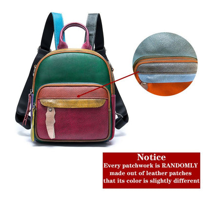 Women’s Genuine Leather Waterproof Travel Backpack