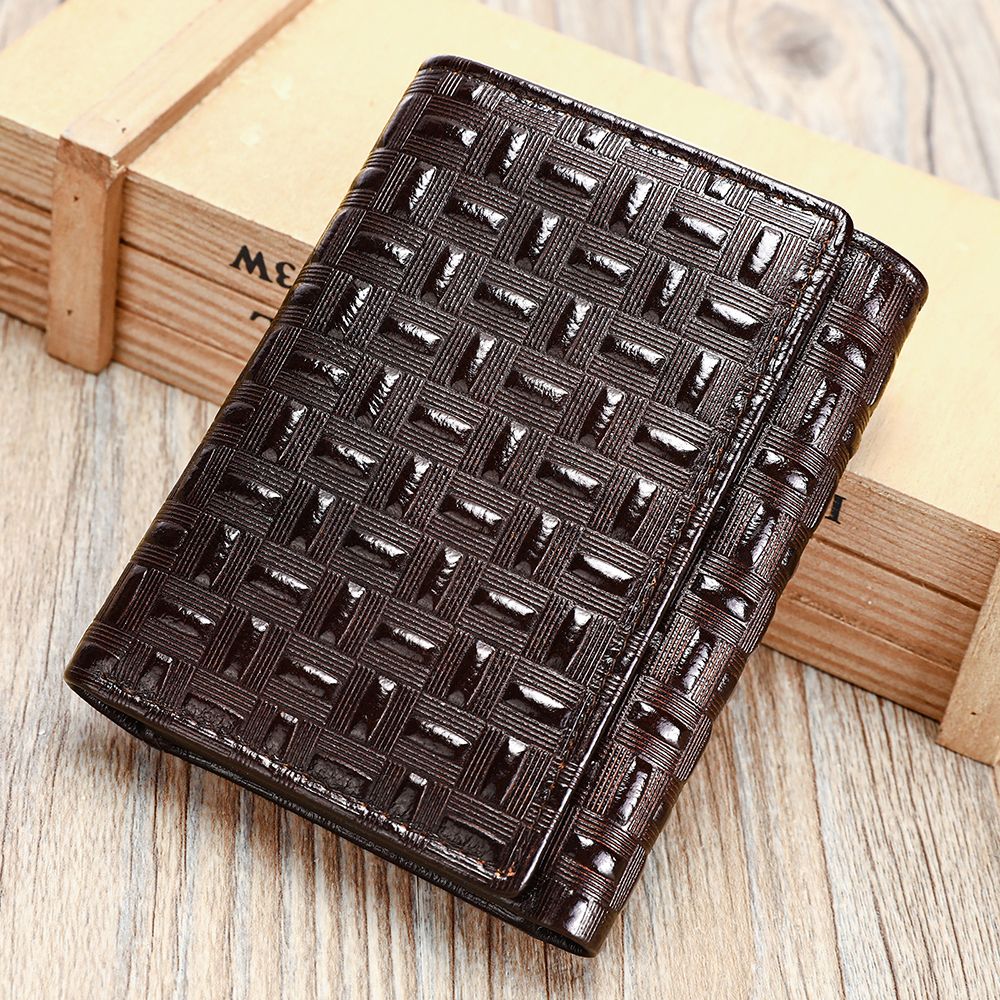 Designer Men’s RFID-Blocking Leather Trifold Wallet – Premium Genuine Leather Purse