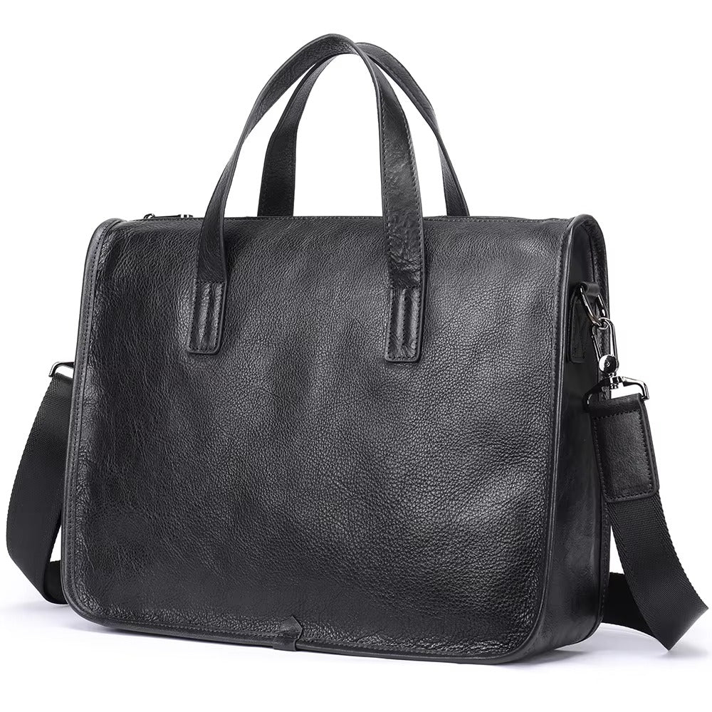 Genuine Leather Business Briefcase for Men – 13" Laptop & Executive Office Bag