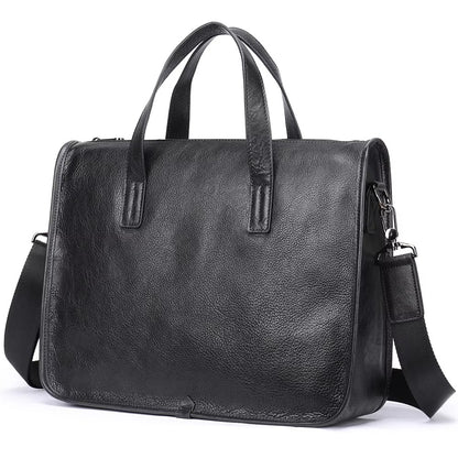 Genuine Leather Business Briefcase for Men – 13" Laptop & Executive Office Bag