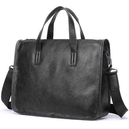 Genuine Leather Business Briefcase for Men – 13" Laptop & Executive Office Bag