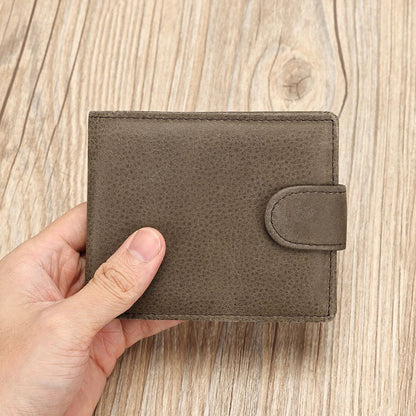 Men’s Leather Wallet with Front Coin Pocket & ID Window – Slim Bifold Style