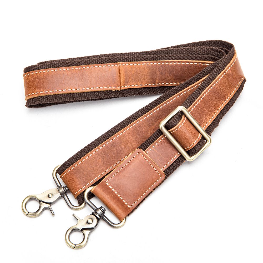 Unisex Genuine Crazy Horse Leather Adjustable Shoulder Strap – 75–145 cm × 4 cm