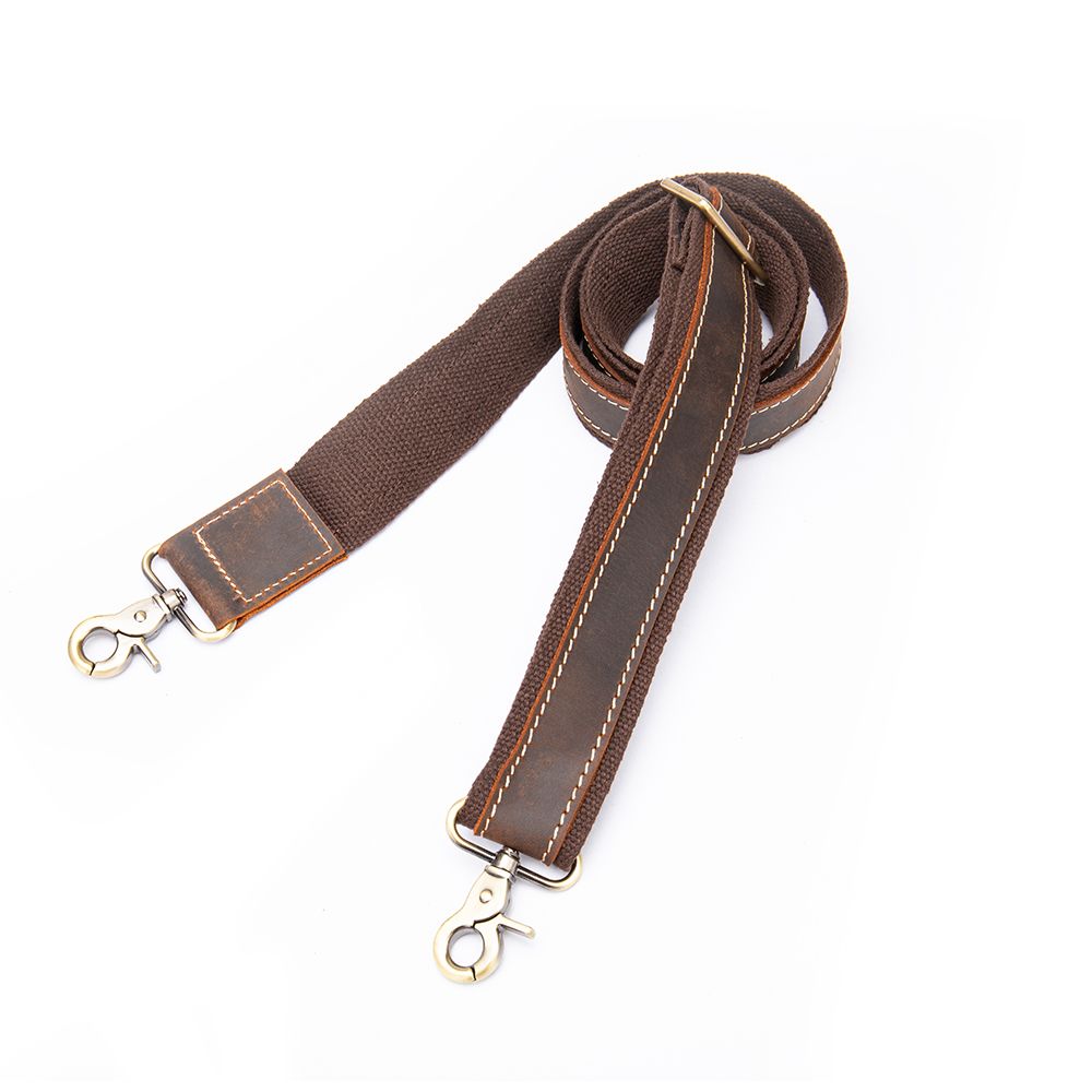 Unisex Genuine Crazy Horse Leather Adjustable Shoulder Strap – 75–145 cm × 4 cm