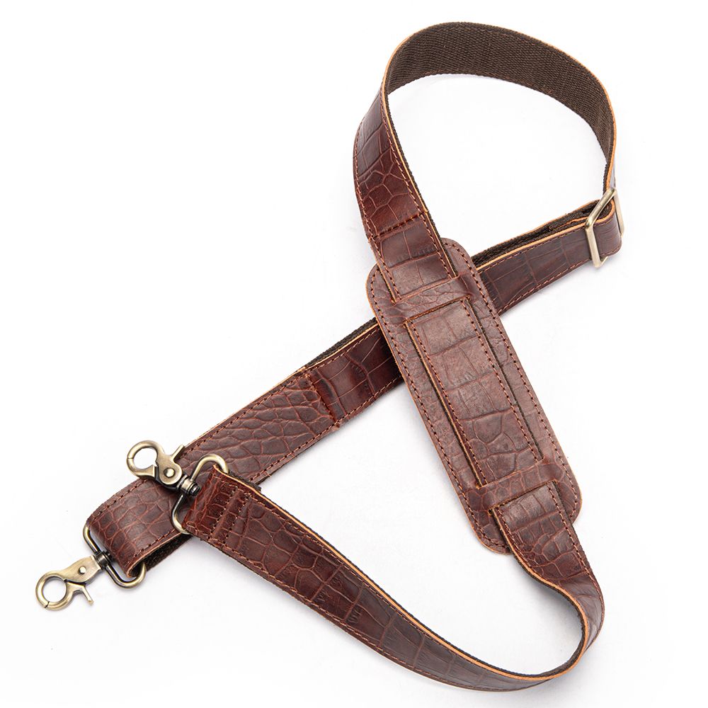 Unisex Genuine Crazy Horse Leather Adjustable Shoulder Strap – 75–145 cm × 4 cm