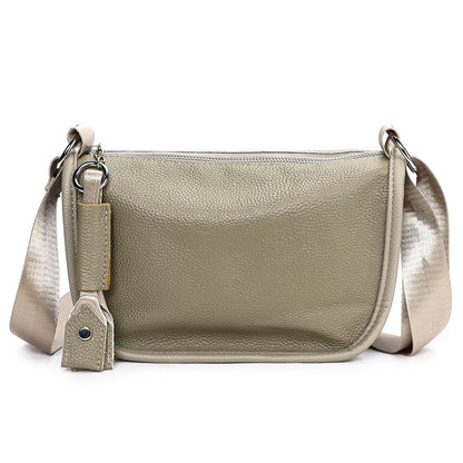 Genuine Leather Ladies’ Satchel Crossbody Bag – Mobile Phone Purse with Zip Closure