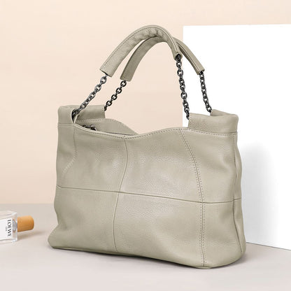Designer Women’s Genuine Leather Shoulder Tote – Casual Luxury