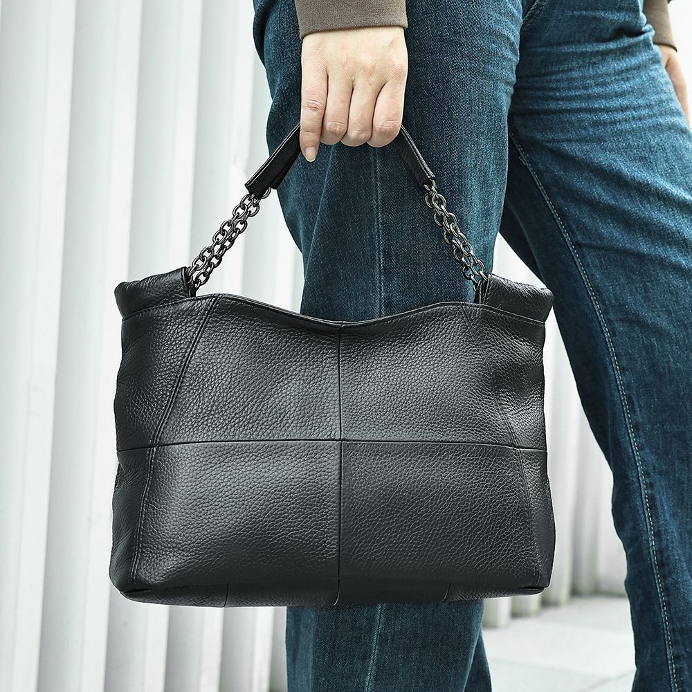 Designer Women’s Genuine Leather Shoulder Tote – Casual Luxury