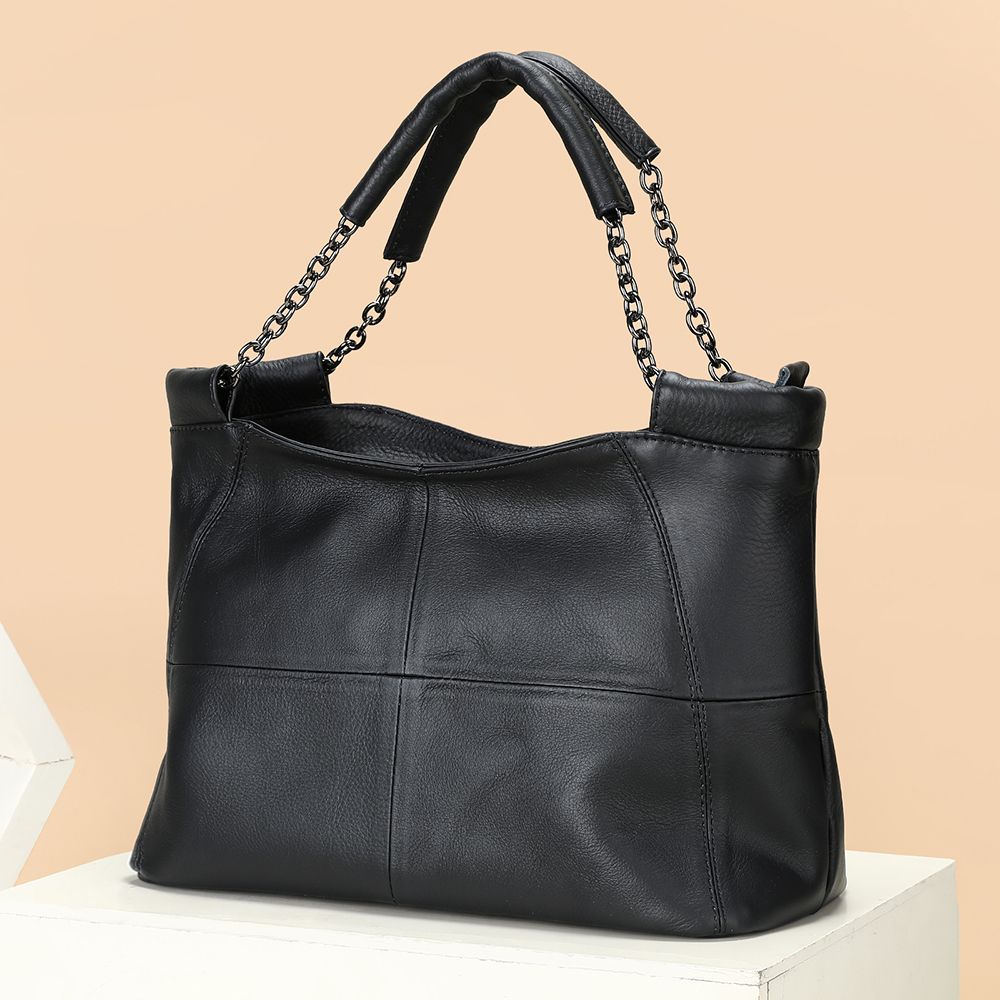 Designer Women’s Genuine Leather Shoulder Tote – Casual Luxury
