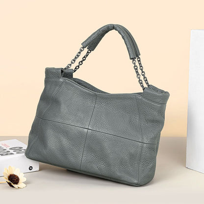 Designer Women’s Genuine Leather Shoulder Tote – Casual Luxury