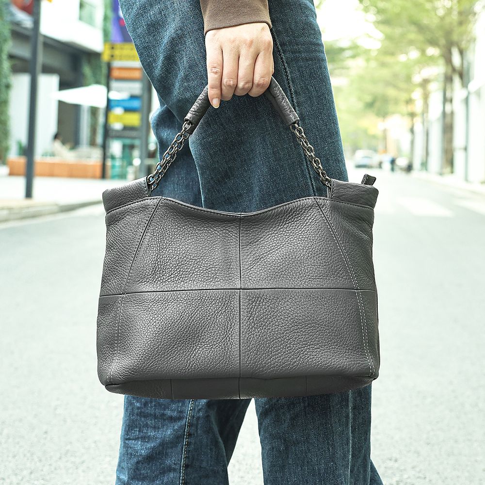 Designer Women’s Genuine Leather Shoulder Tote – Casual Luxury