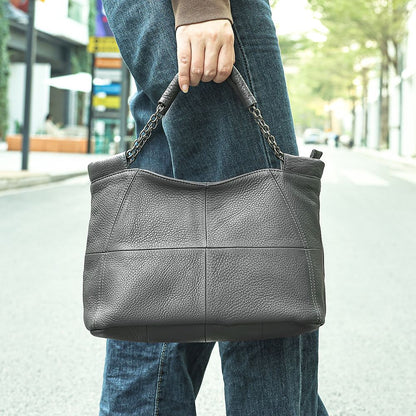 Designer Women’s Genuine Leather Shoulder Tote – Casual Luxury