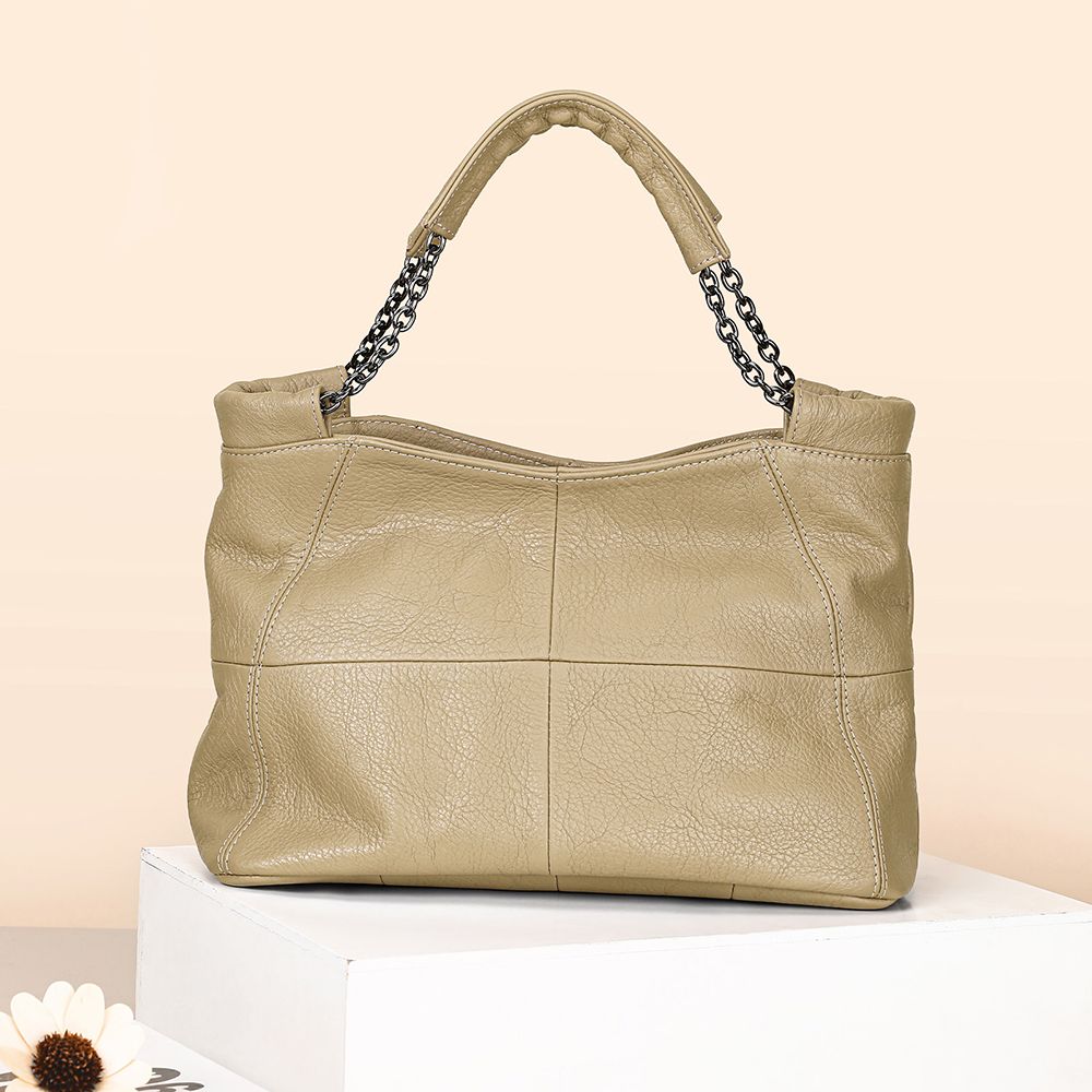 Designer Women’s Genuine Leather Shoulder Tote – Casual Luxury