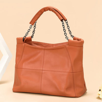 Designer Women’s Genuine Leather Shoulder Tote – Casual Luxury