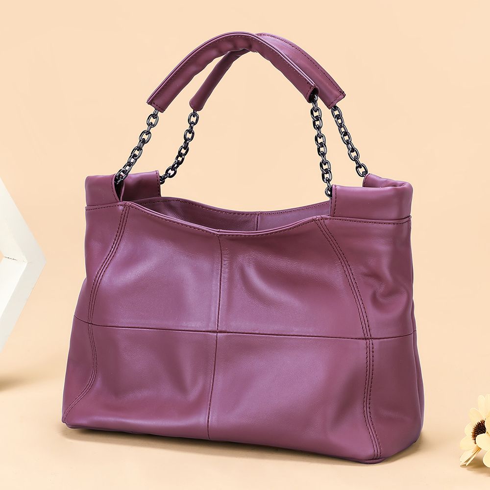 Designer Women’s Genuine Leather Shoulder Tote – Casual Luxury