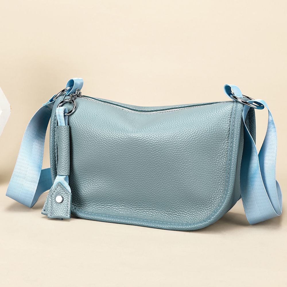 Genuine Leather Ladies’ Satchel Crossbody Bag – Mobile Phone Purse with Zip Closure