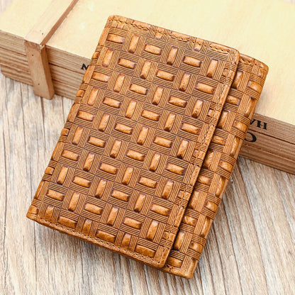 Designer Men’s RFID-Blocking Leather Trifold Wallet – Premium Genuine Leather Purse