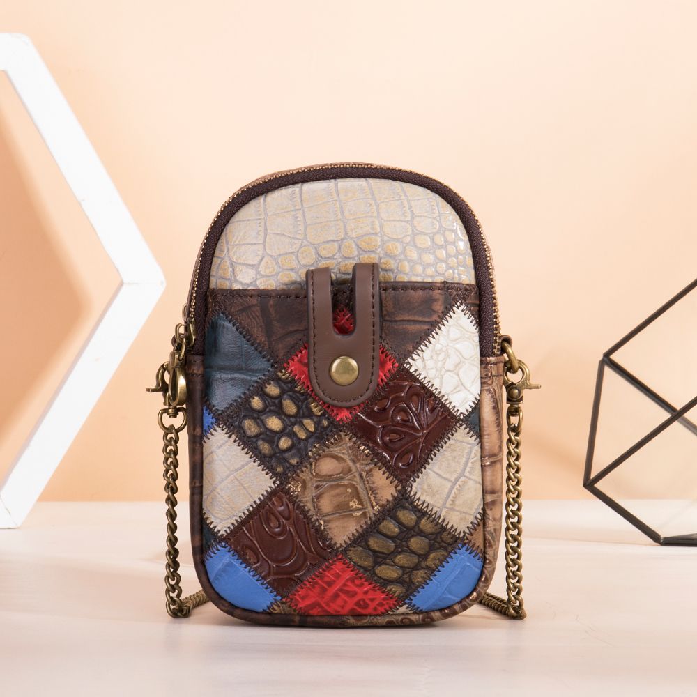 Vintage Patchwork Leather Crossbody Bag