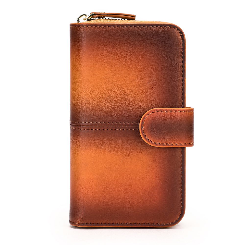 RFID-Blocking Genuine Leather Long Wallet – Large Capacity Card Holder