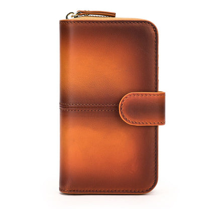 RFID-Blocking Genuine Leather Long Wallet – Large Capacity Card Holder