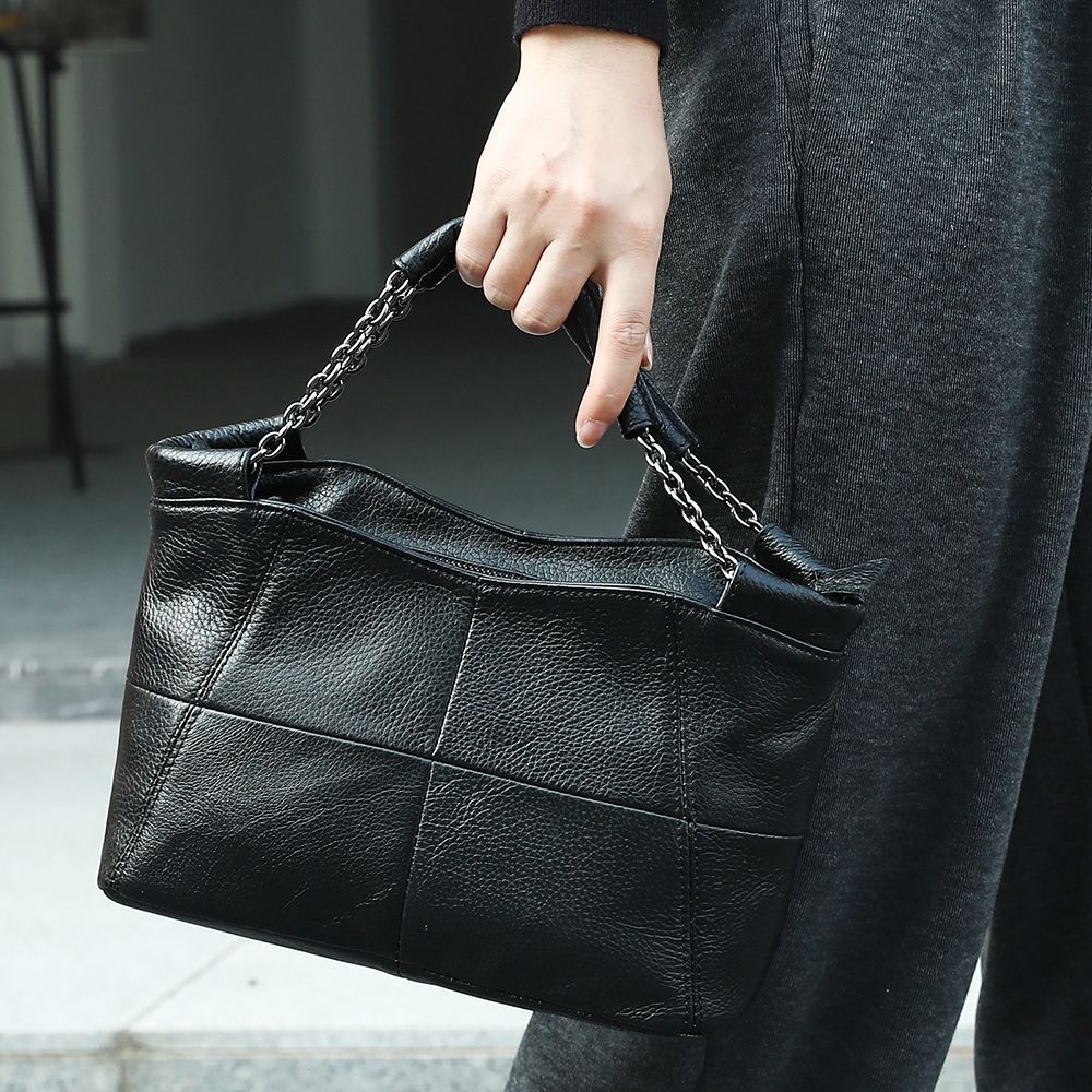 Designer Women’s Genuine Leather Shoulder Tote – Casual Luxury