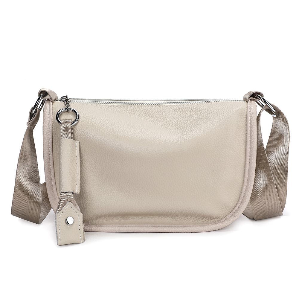Genuine Leather Ladies’ Satchel Crossbody Bag – Mobile Phone Purse with Zip Closure