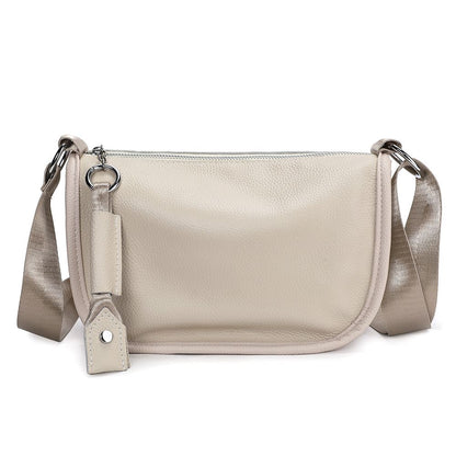 Genuine Leather Ladies’ Satchel Crossbody Bag – Mobile Phone Purse with Zip Closure