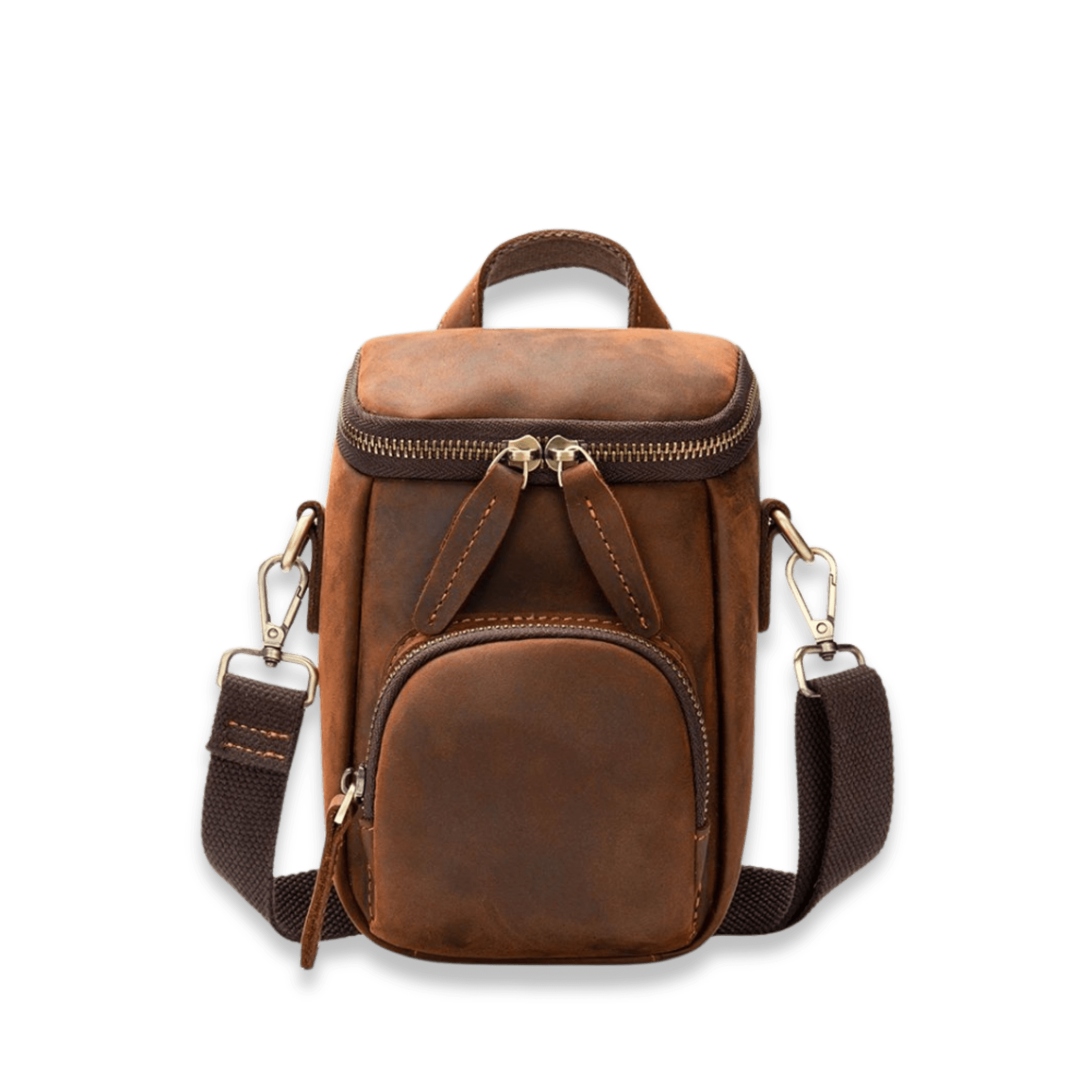 Compact Vintage Crazy Horse Cow Leather Satchel – Men’s Crossbody Messenger - The Urbanex