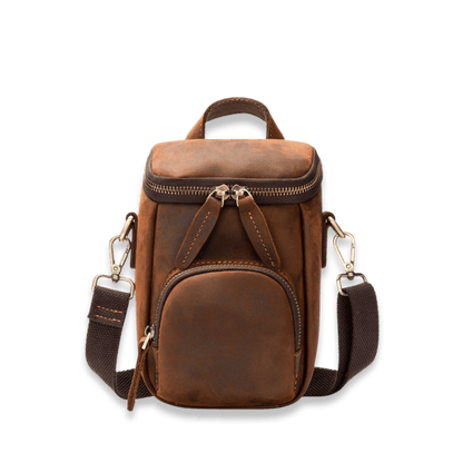 Compact Vintage Crazy Horse Cow Leather Satchel – Men’s Crossbody Messenger - The Urbanex