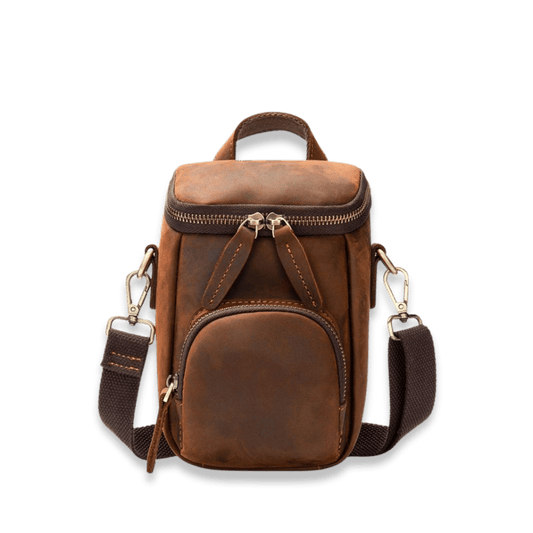 Compact Vintage Crazy Horse Cow Leather Satchel – Men’s Crossbody Messenger - The Urbanex