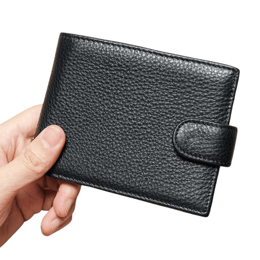 Cow Leather Bifold Wallet with Hasp Closure – Compact & Waterproof - The Urbanex