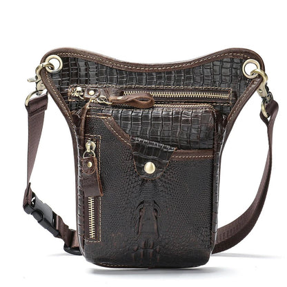 Crazy Horse Cow Leather Belt Bag – Men’s Waist, Crossbody & Motorcycle Riding Pouch - The Urbanex