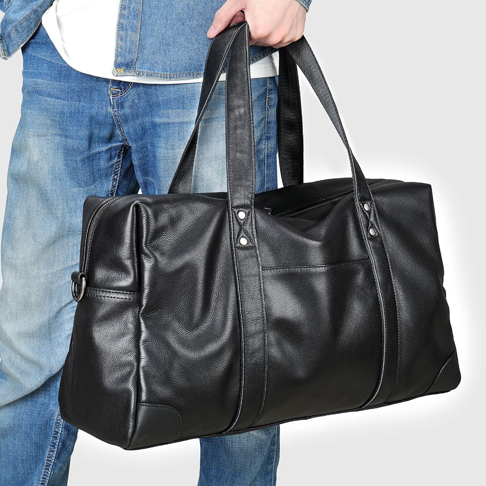 Crazy Horse Cow Leather Travel Duffel – Men’s Vintage Weekender Bag - The Urbanex