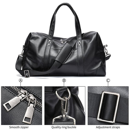 Crazy Horse Cow Leather Travel Duffel – Men’s Vintage Weekender Bag - The Urbanex